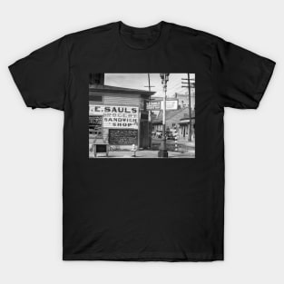 Grocery and Sandwich Shop, 1934. Vintage Photo T-Shirt